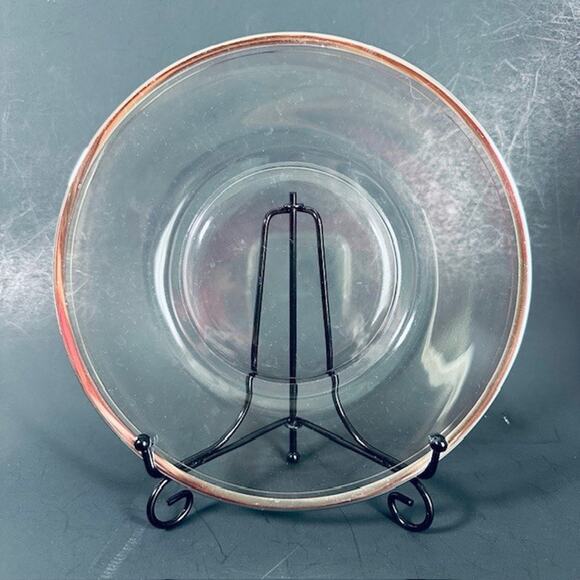 Tiffin-Franciscan Jewel Luncheon Plate Blown Glass Platinum Trim & Verge VTG - Picture 9 of 9